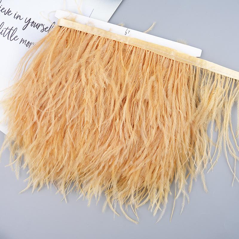 Diy Handmade Accessories Colorful Ostrich Feather Cloth Edge Decorative Accessories Clothing Accessories Wedding Skirt