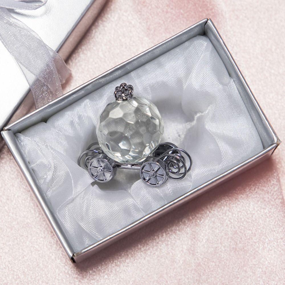 Mini Crystal Carriage Exquisite Table Ornaments Crystal Pumpkin Car Office Home Decoration