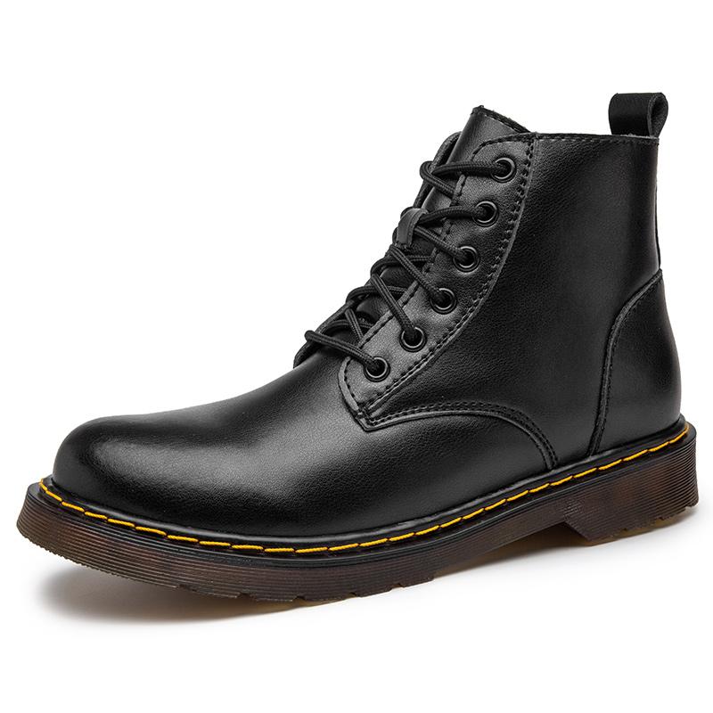 WAERTA Кожаные ботинки Мужские высокие британские ретро-винтажные ботинки Мягкие теплые ботинки Модные повседневные ботинки Зимние высококачественные ботинки