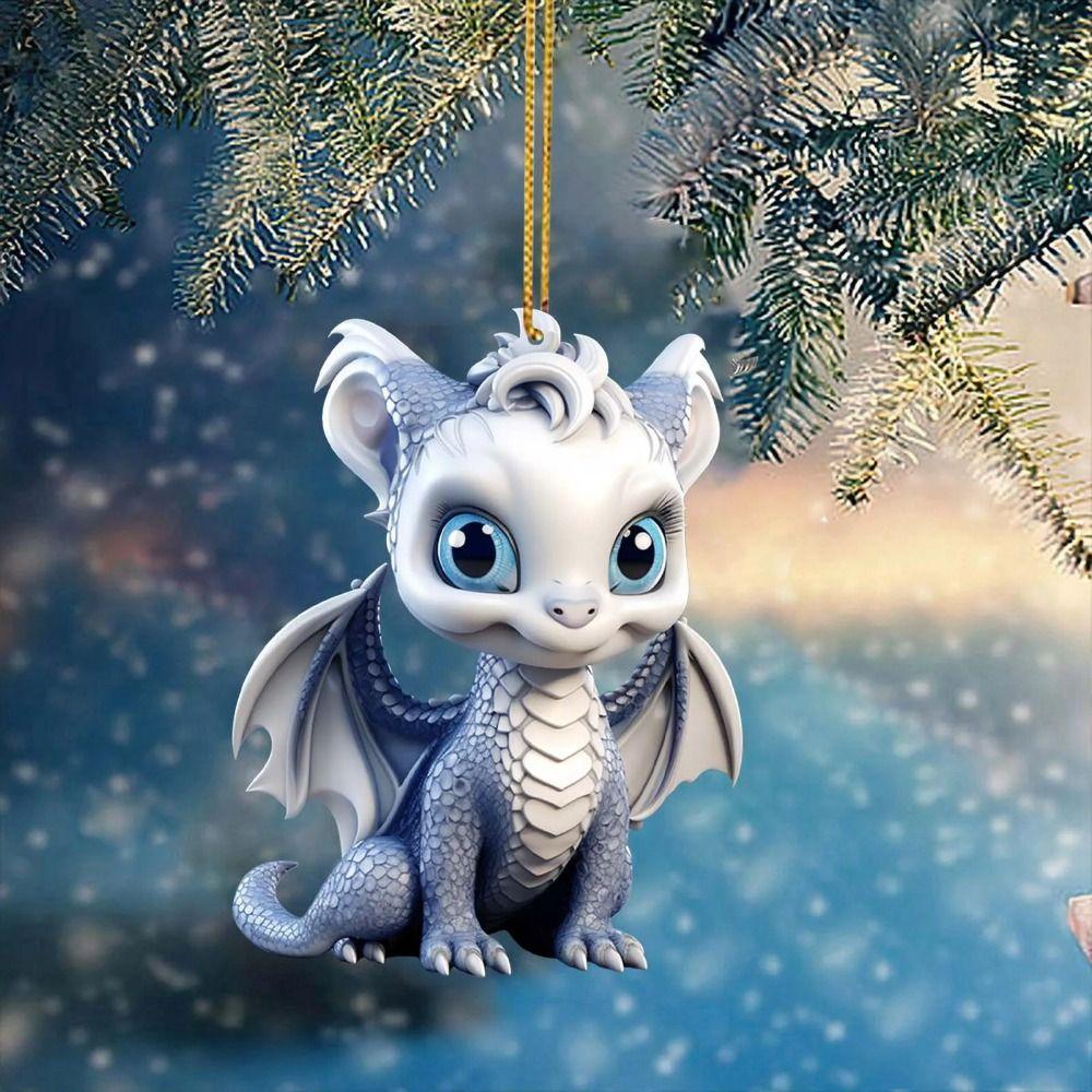 Акриловый кулон в виде дракона, сделай сам, поделки, украшения для рождественской елки, креативные рождественские подвесные украшения