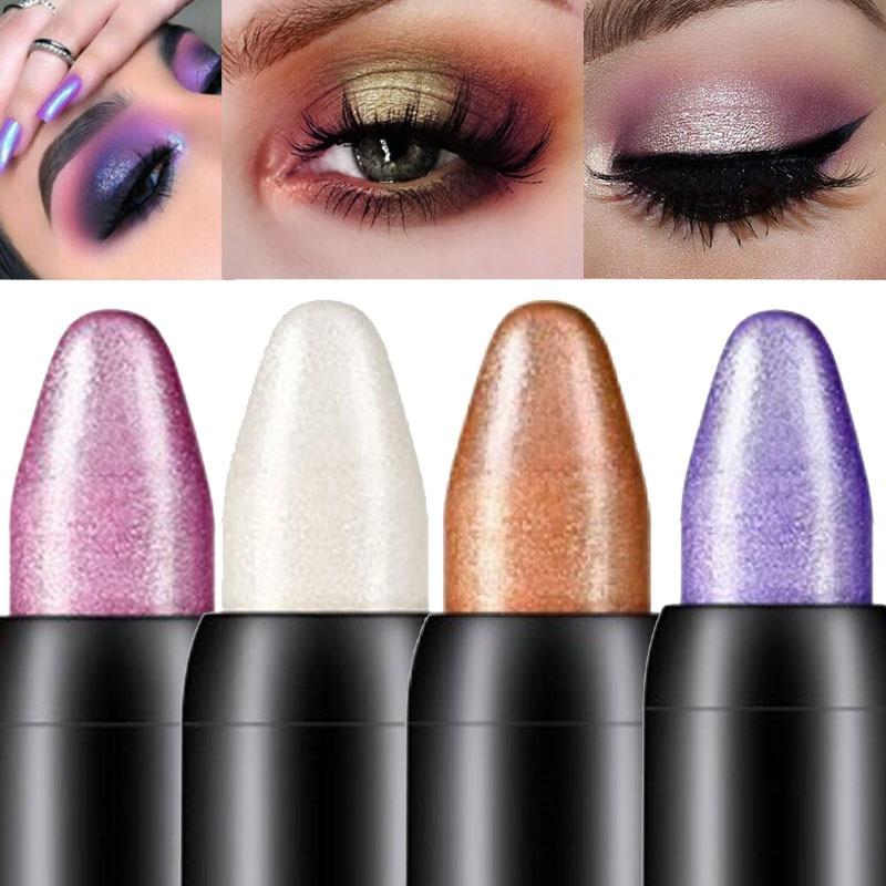 Multicolor Pearlescent Shiny Eyeshadow Pen Lasting Waterproof Not Blooming Pearlescent Gel Pen Eye Shadow Pencil Women Makeup Tool