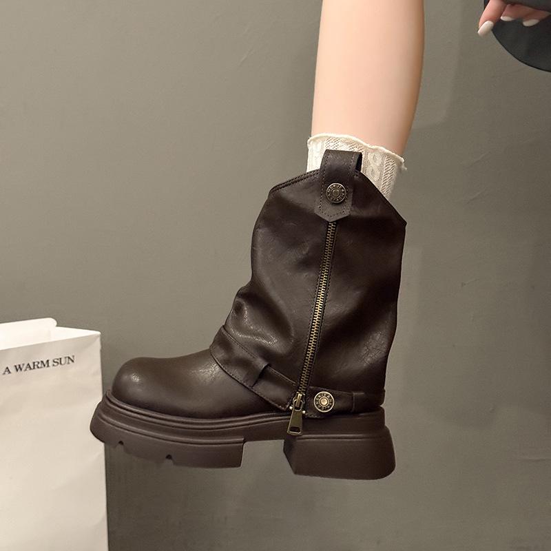 Женские ботинки Мартин на толстой подошве 2025 осень-зима новые британский стиль взрыв маленькие облегающие короткие ботинки Майяр V-образные ботинки