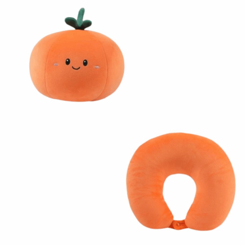 2 in 1 U-shaped Pillow Cartoon Soft Cute Fruit Neck Pillow Breathable Ergonomic Fruits Deformation Pillow Outdoor Activities