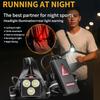 LED Chest Front Multi-Lamp Red Warning USB Rechargeable Night Running Light Triangle Reflective Strap Adjustable Angle