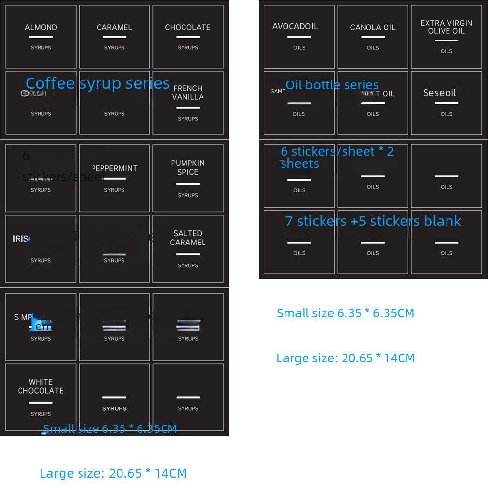 Cross-border Kitchen Labels: Coffee & Sauce Bottle Stickers