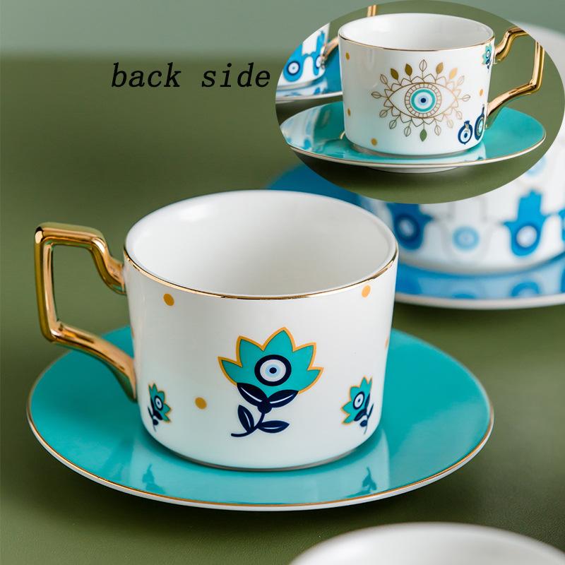 Blue Eye Ceramic Coffee cup European Fashion Coffee cup Dish Set Home Afternoon Tea Tea Cup tea cups and saucer sets coffee cup