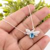 Натуральный швейцарский голубой топаз драгоценный камень 925 стерлинговое серебро ювелирные изделия циркон кулон CZP-12-12