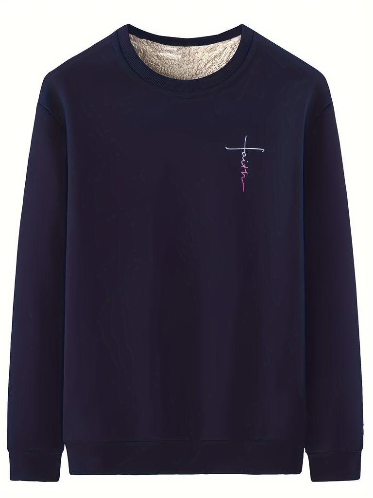 Long Sleeve T-Shirt Men's Spring and Autumn Crew Neck Lamb Fleece Autumn Casual Loose Premium Crew Neck Sweater