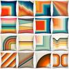 Retro Rainbow Geometric Color Series Pillow Cover Gift Home Office Decoration Bedroom Sofa Car Cushion