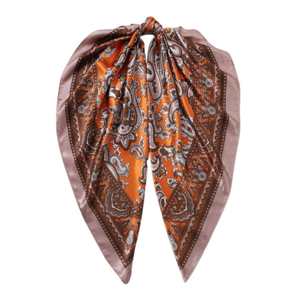 Thin Fabric Paisley Print Handkerchief 90*90CM Bandana Head Scarf Silk Satin Hijab Scarf Neckwear