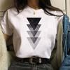 Maycaur 90s Mujaer Clothing Information T-shirt with Geometric Love Print Printed T-shirt for Women's Top