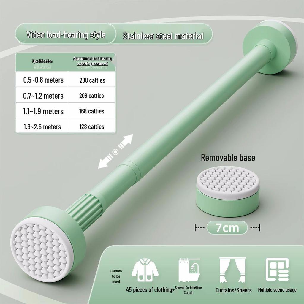Telescopic Stainless Steel Curtain & Clothes Drying Rod (Punch-Free, Nail-Free)