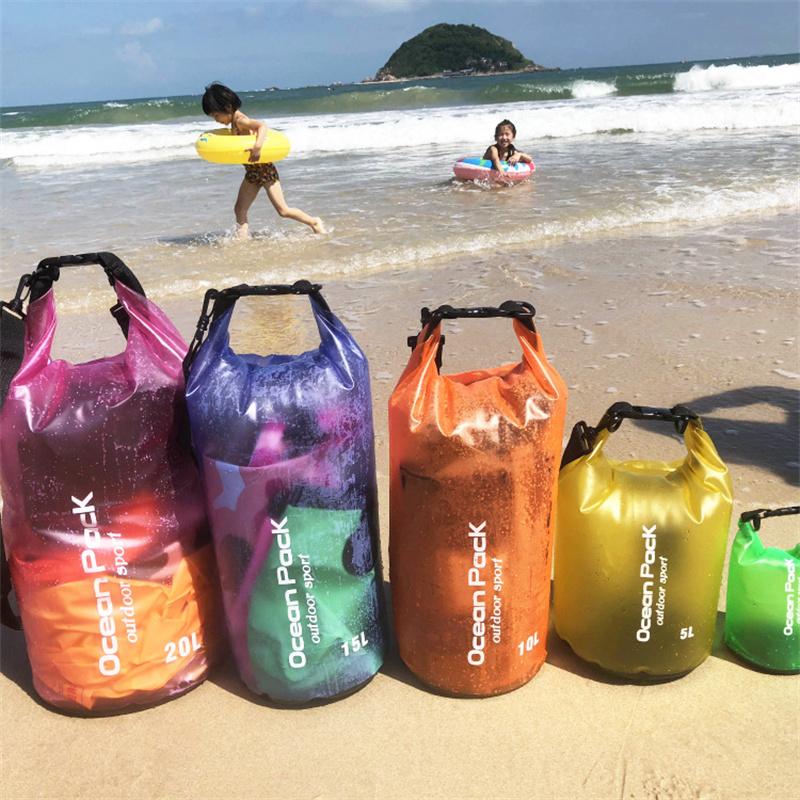 2L 5L 10L 15L 20L Outdoor Waterproof Dry Bag Ocean Pack for Outdoor Camping Hiking Swimming Boating Kayaking Beach Accessories