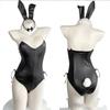 Sexy lingerie rabbit uniform seduction patent leather one-piece open crotch double-layer sexy bunny nightclub performance suit