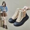Thickened Fleece-lined Women's 2024 Winter New Snow Boots Non-slip Warm Footwear High-top Cotton Shoes Casual Sports Board Shoes