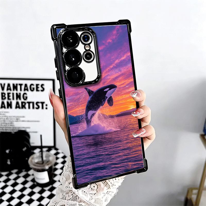 Чехол для телефона с покрытием и узором «Косатка в океане» для Samsung Galaxy S24 S25 FE S26 Edge S23 Ultra S22 S21 Plus S20 Противоударный с защитой Airbag