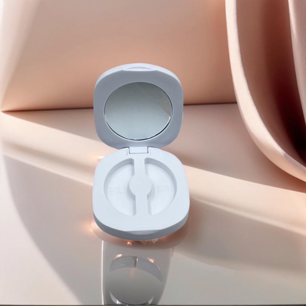 Circle Eyelash Box with Mirror,Empty Eyelash Storage Case Fake Eye Lash Organizer Travel False Lashes Case for Cosmetic