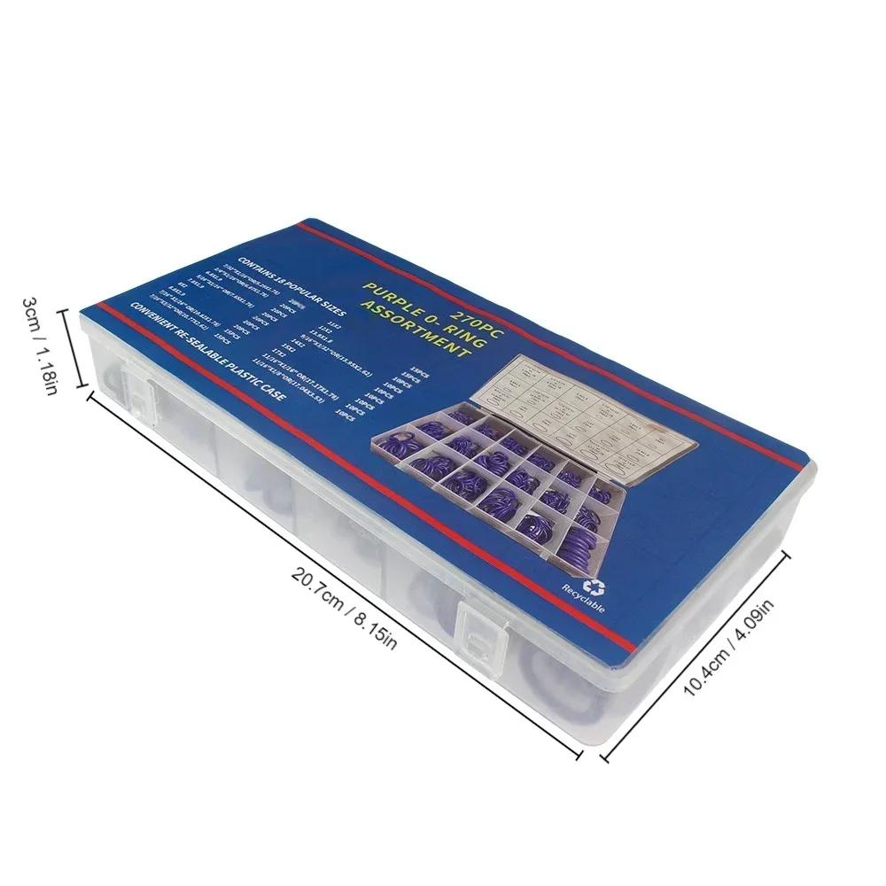 270PCS O Ring NBR Seal Washer Plumbing Gasket Nitrile Butadiene Rubber Spacer Oil Resistance Oring Repair Kit