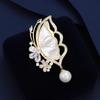 Delicate Carved Butterfly Brooch, High-End Femininity Imitation Shell Pearl Brooch, Niche Design Pin, Suit Accessories