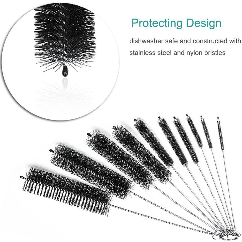 New Spiral Handle Stainless Steel Washing Bottle Brush Water Cup Straw Cleaner Cleaning Tools