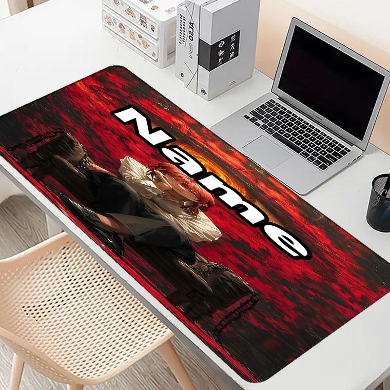 Custom Name Personalized Makima Chainsaw Man Pattern Mousepad, Laptop PC Desk Mat, Decorative Desk Mat for Home Keyboard Pad Gift