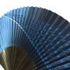 Folding Fan with Milky and Hemp Leaf Single Blue [Hana Kanzashi] Men's Way, Tanabata, Designs, Paper-Pasted, Large, Item,