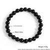Новый браслет из гладкого черного стекла 8 мм, эластичный браслет из натурального камня для пар.