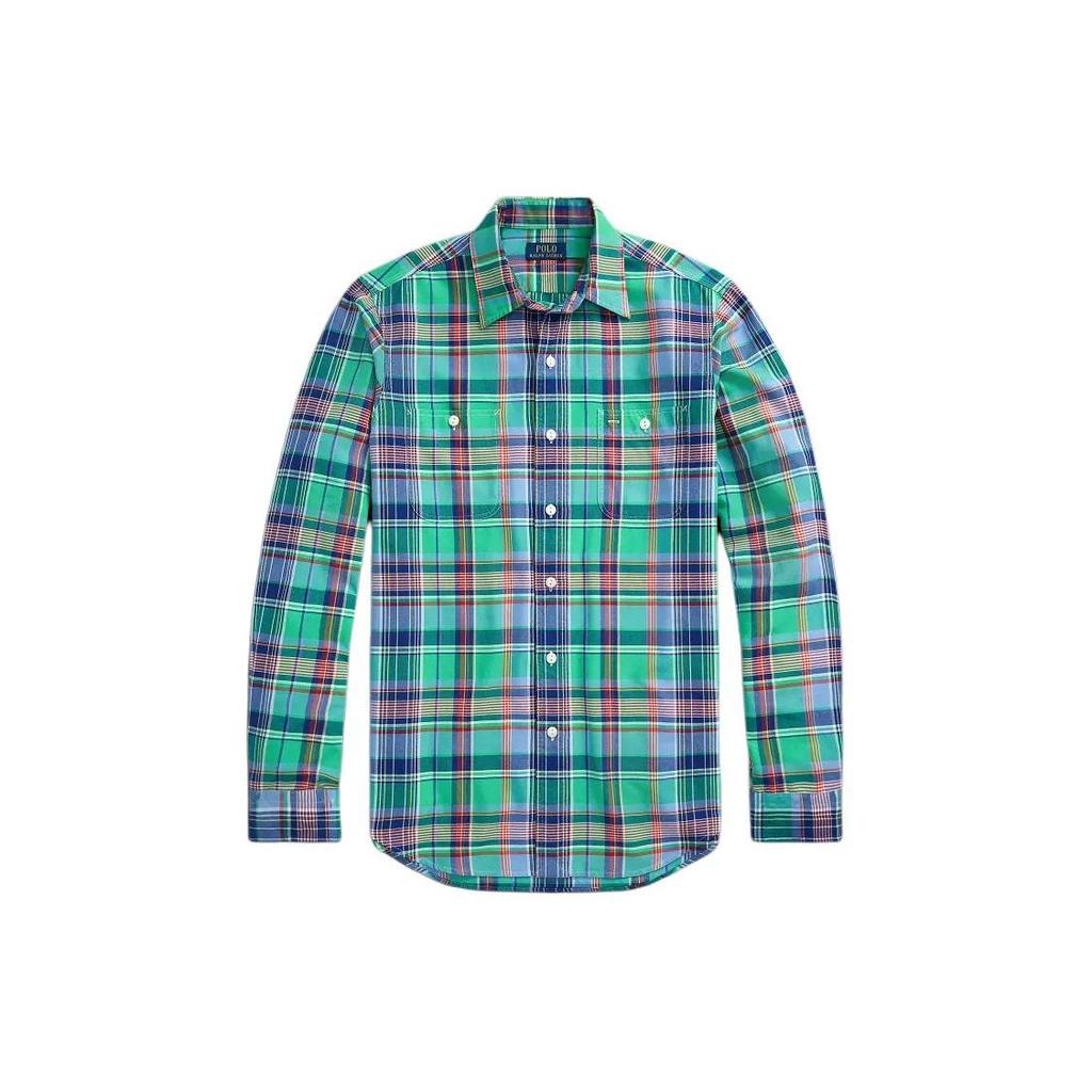 Polo Ralph Lauren Classic Fit Plaid Oxford Workshirt Men Shirts Green MNPOWOV16823-524