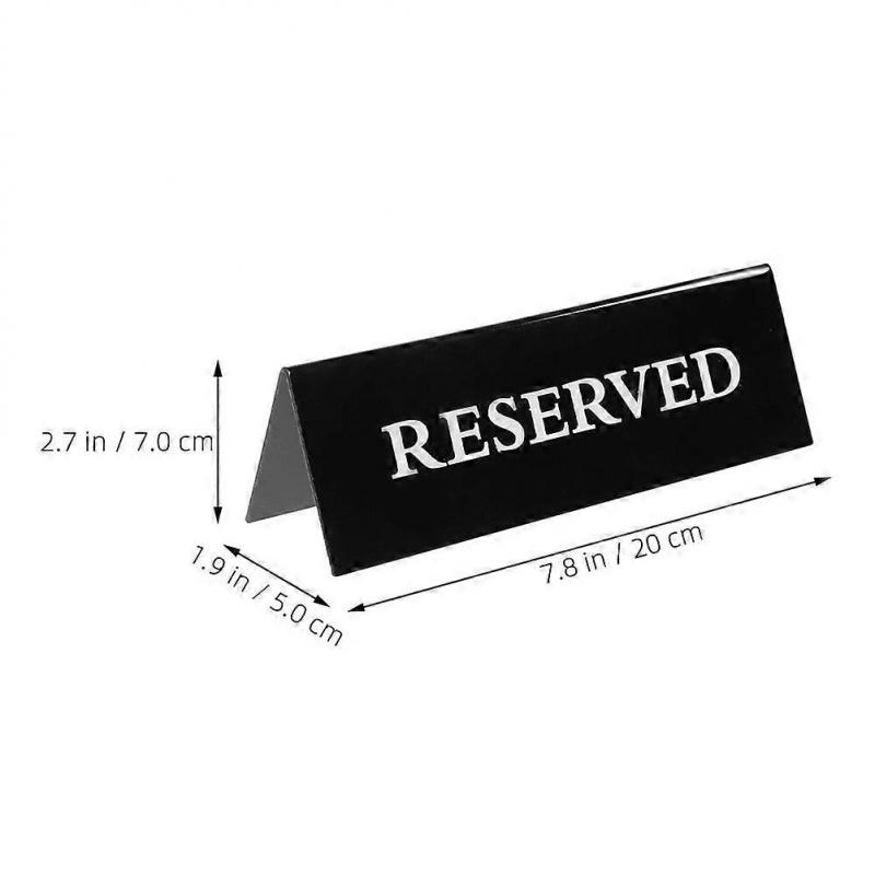 Acrylic Reserved Table Tent Signs for Reservation 4Pcs Black for Events