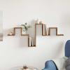 Wall Mounted Shelf with Storage Reclaimed Wood Look 104.5 x 43 x 10 cm