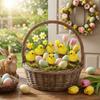 Realistic Easter Chick Figurine Flocking Chicken Doll Cute Plush Chicken Ornament  Garden Decor