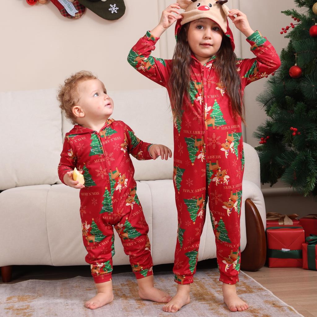 Рождественский комплект для всей семьи «родитель-ребенок», домашняя одежда, пижамы, все в одном