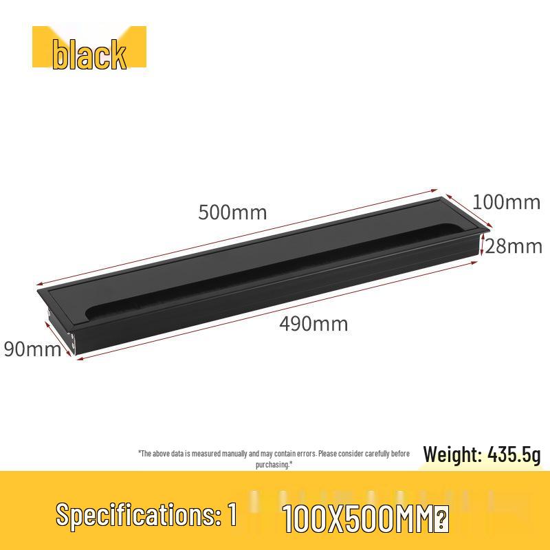 Desktop Cable Management Box: Flip-up Cover for Desk Cable Hole - Wire Pass-through and Decorative Rectangular Plate