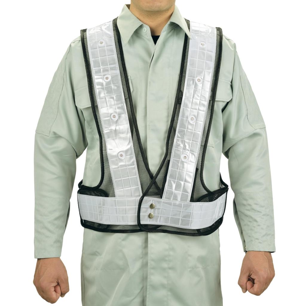 Takagi Сигнальный жилет с красной светоотражающей полосой, сигнальный жилет в черном и серебристом цвете со светодиодами,