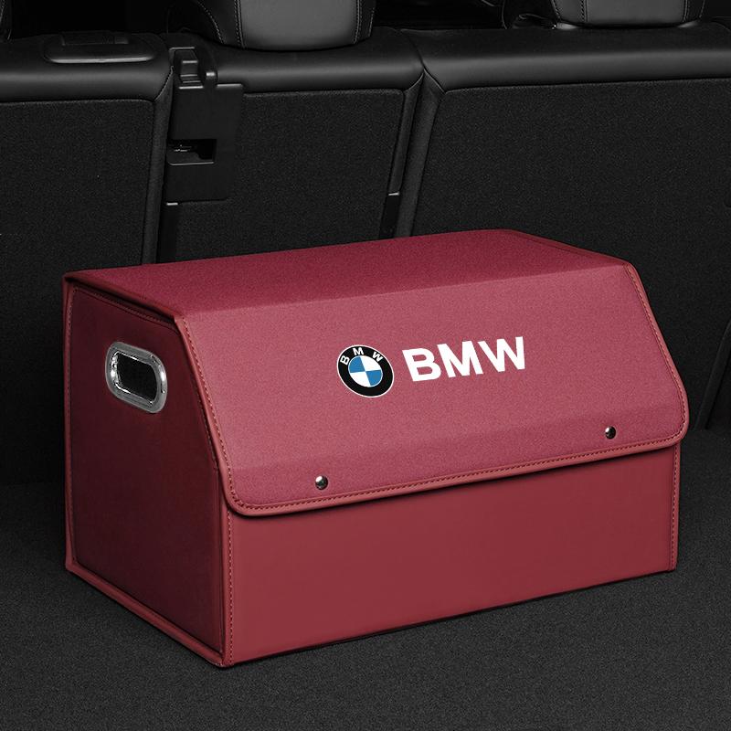 Leather Car Trunk Storage Box For BMW G30 G20 F11 E90 E46 E60 E39 E36 E92 Large Capacity Foldable Organizer Case Car Supplies GQ8