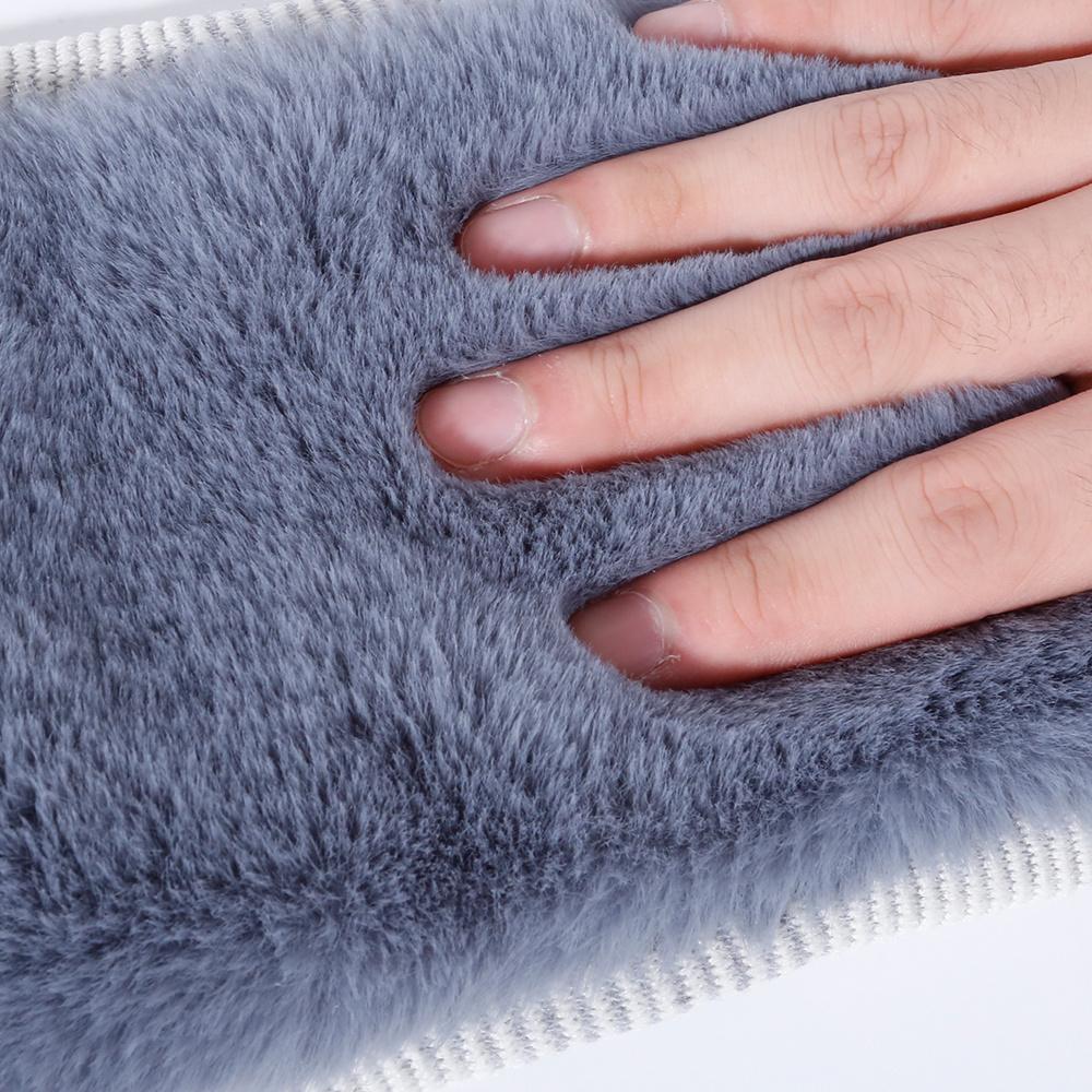 Unisex Winter Faux Rabbit Hair Knee Warmers Fleece-Lined Thickened for Cycling Cold Protection Elderly Knee Protection