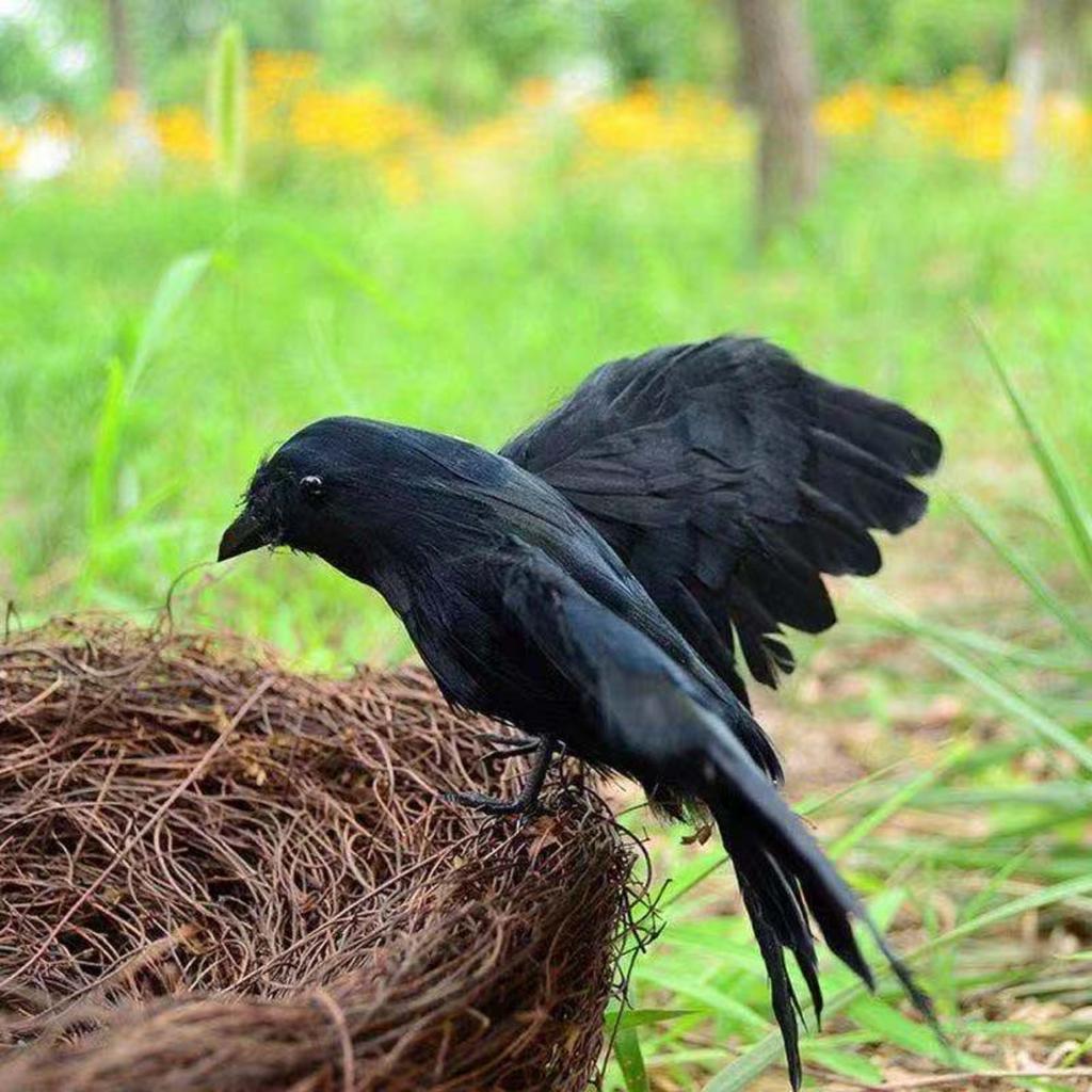 Black Crow Halloween Decoration Realistic Flying Crow Prop For Halloween Yard Garden