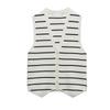 Spring New All-Matching Slimming Inner Bottoming Shirt Sleeveless V Neck Knitting Stripes Vest 3519032
