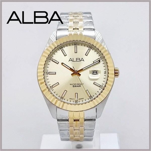 Samjeong Watch Genuine ALBA Seiko Alba Men's Metal Watch (Gold Combi) AS9J96X1