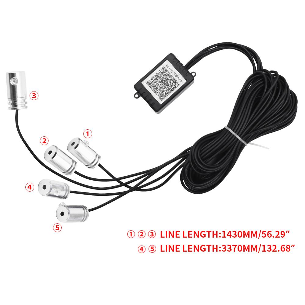 LED Car Interior Ambient Strip Lights RGB Fiber Optic Atmosphere Neon Lighting Kit With APP Remote Control Auto Decorative Lamps