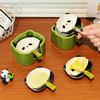4/6Pcs Stackable Cartoon Panda Snack Dish Creative Ingredients Sauce Plate  Dinnerware Set