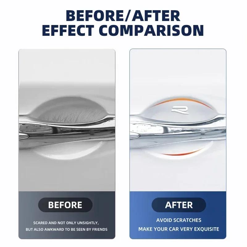 For VW New 4pcs Transparent Car Door Handle Bowl Sticker For Volkswagen Tiguan Bora POLO PASSAT CC Touran GOLF Jetta Arteon T-CR