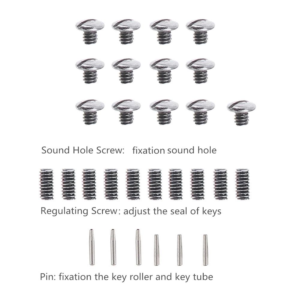 83pcs/set Flute Repair Parts Set Complete Tools Flute Sound Hole Mat Pad Roller Screws