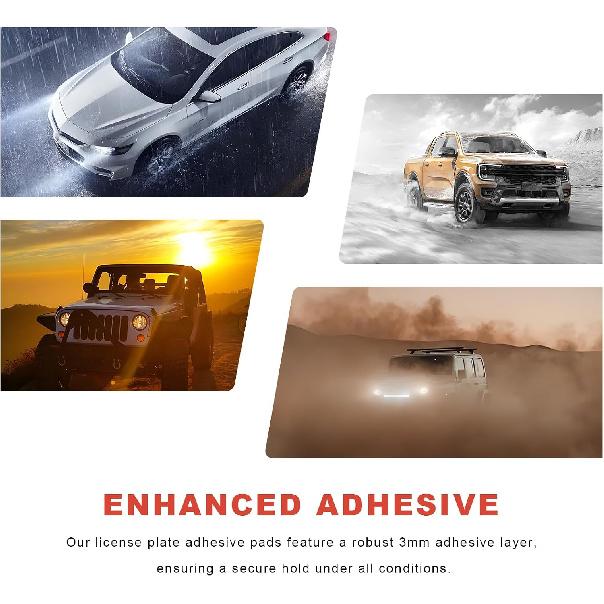 10 PCS Double Sided Adhesive License Plate Pads, Car Tag Foam Pads Easy to Peel Sticky Tape with Strong Adhesive, Heavy Duty Double Sided Mounting
