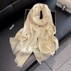 Spring Long Scarf Fashion High-End Versatile Imitation Silk Scarf Shawl Sunscreen Tencel Cotton Gold Silk Scarf Scarf