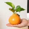 Orange Fruit Shaped Vase Reproduction Enamel Vase Desktop Art Vase Desktop Decoration Bouquet Centerpiece