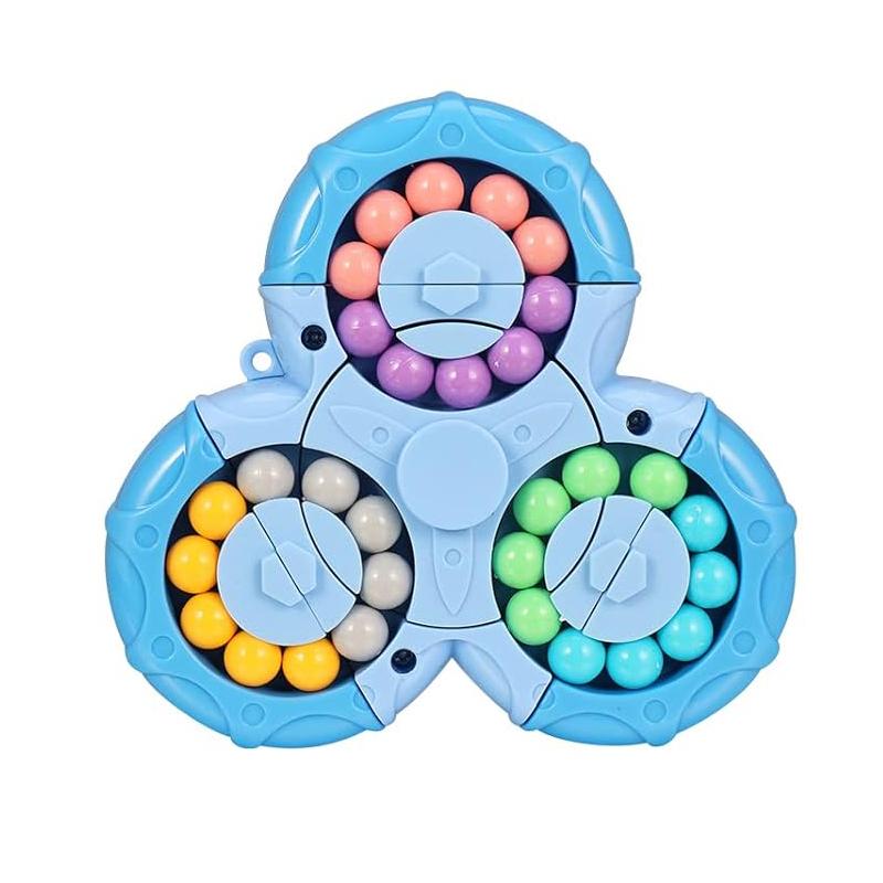 Triangle Rotating Magic Bean Puzzle Toy IQ Test Brain Teaser Fun Educational For Kids Boys Girls Stress Relief Gfts
