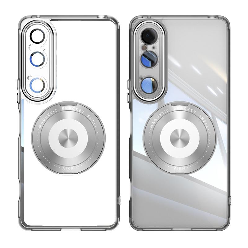 Magnetic Clear Acrylic Hard Lens protection 360 Rotating Back case for Sony Xperia 1VII VI / 10 VI Wireless Charging Bumper case