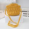 Spring/Summer Fashion Solid Color Small Handbag Art Retro Woven Shoulder Bag Hollow Mini Cute Crossbody Bucket Bag CLE