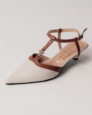 Босоножки на шпильке 306089 36 молочные кожа